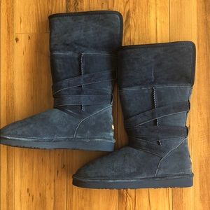 Lamo water resistant suede faux fur tall boots - 7
